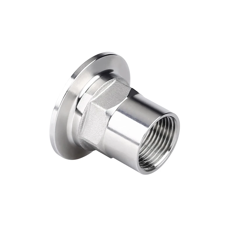 

BSPT sanitary hexagonal threaded pipe joint with welded ring three-clip SS304