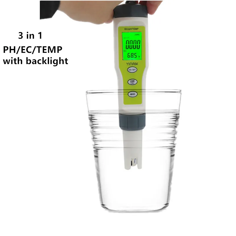 

3 in 1 EZ9902 EC Meter Water Quality Tester PH EC TEMP Meters Replace Probe Purity Measure Tool Acidity Testers For Pool