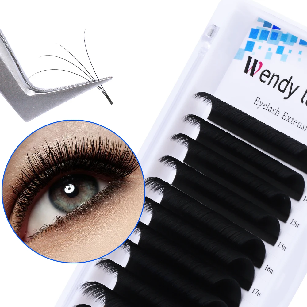 Wendy Lashes 10pcs Wholesale Eyelash Easy Fan Lash Extension Soft Faux Mink Natural Lash Russian Volume Fake Eyelashes Supplies