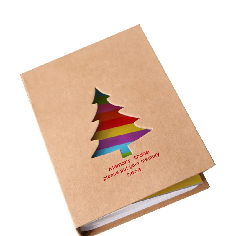 Kraft Paper Hollow Bronzing Baby Growth Commemorative Book Cute Cartoon Scrapbook Christmas Gifts For Kids 7-Color Photo Album