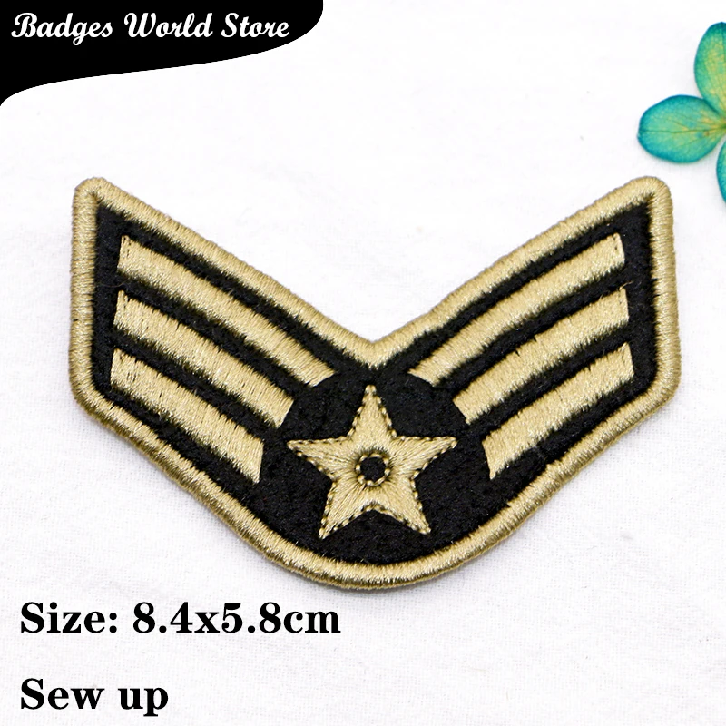 Anchor Star Military Rank spallettes Totem Icon ricamo Applique patch per abbigliamento ferro fai da te su badge sullo zaino