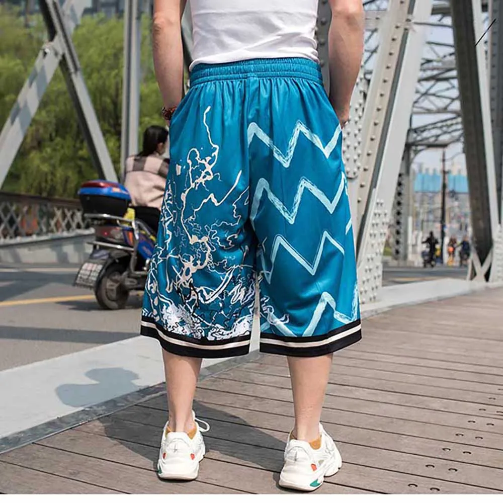 Fashion Hiphop Harem Shorts Plus Size Men Casual Straigth Loose Baggy Beachshorts Summer Sportswear Skateboard Streetwear