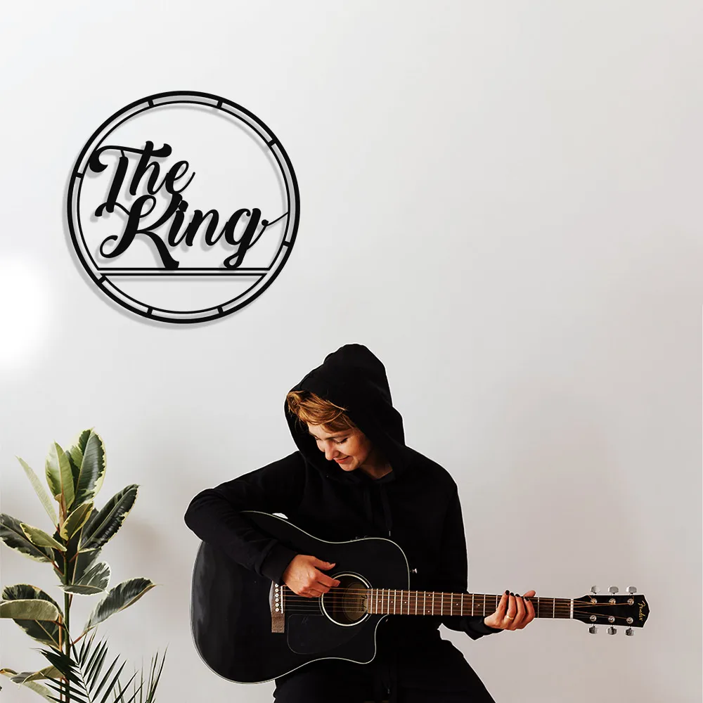 

MIGNATIS The King Lettering Design Metal Wall Decor - in a FrameKitchen Wall Decor, Office, wall Decorations for Living Room