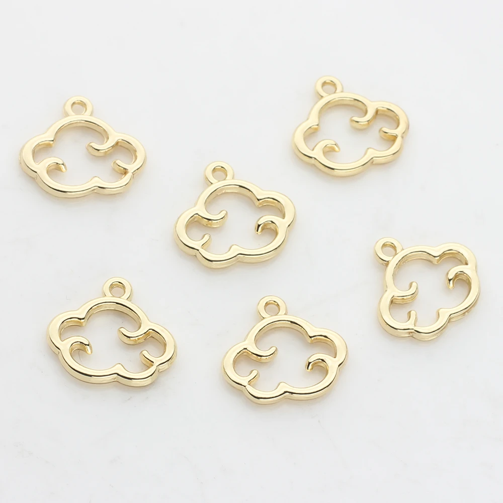 

10pcs/lot 13mm Zinc Alloy Charms Cute Hollow Cloud Shape Charms Pendant For DIY Necklace Jewelry Making Finding Accessories