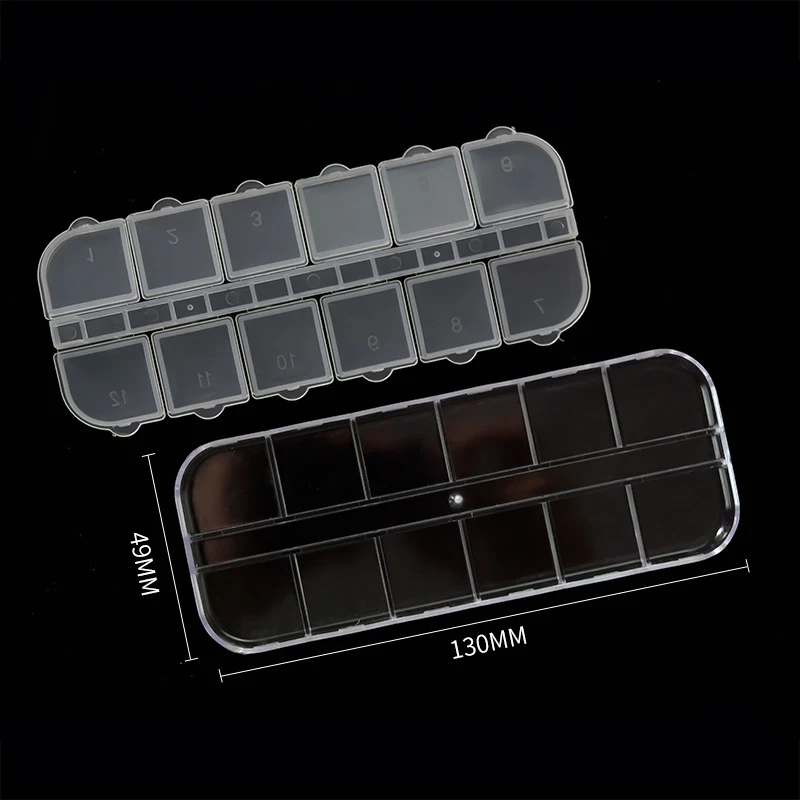 

12 Cells Clear Plastic Decor Storage Case Container Gems Jewelry Storage Box Jewelry Packaging And Display Supplies