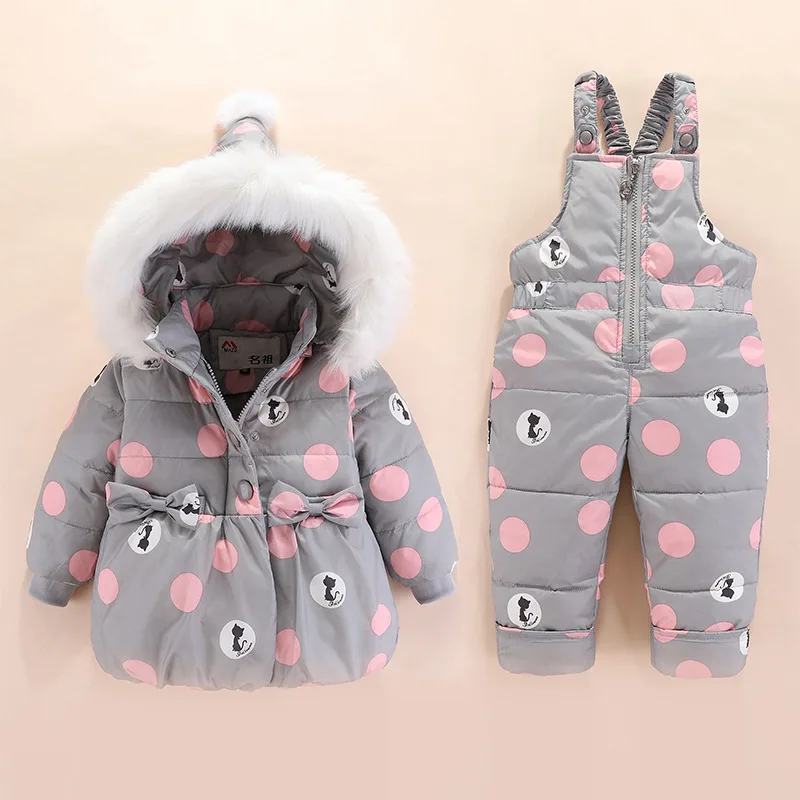 new Winter children clothing sets girls Warm parka down jacket for baby girl clothes children\'s coat snow wear kids suit