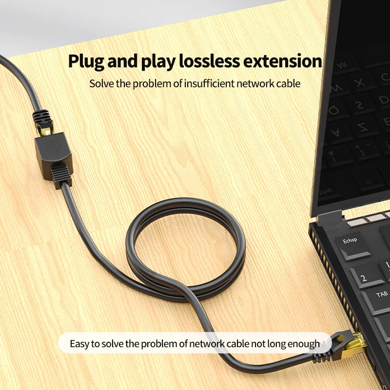 RJ45 CAT6 Extension Cable Adapter Gigabit Ethernet Network Patch Cords Male to Female Compatible with CAT 6 5E 5