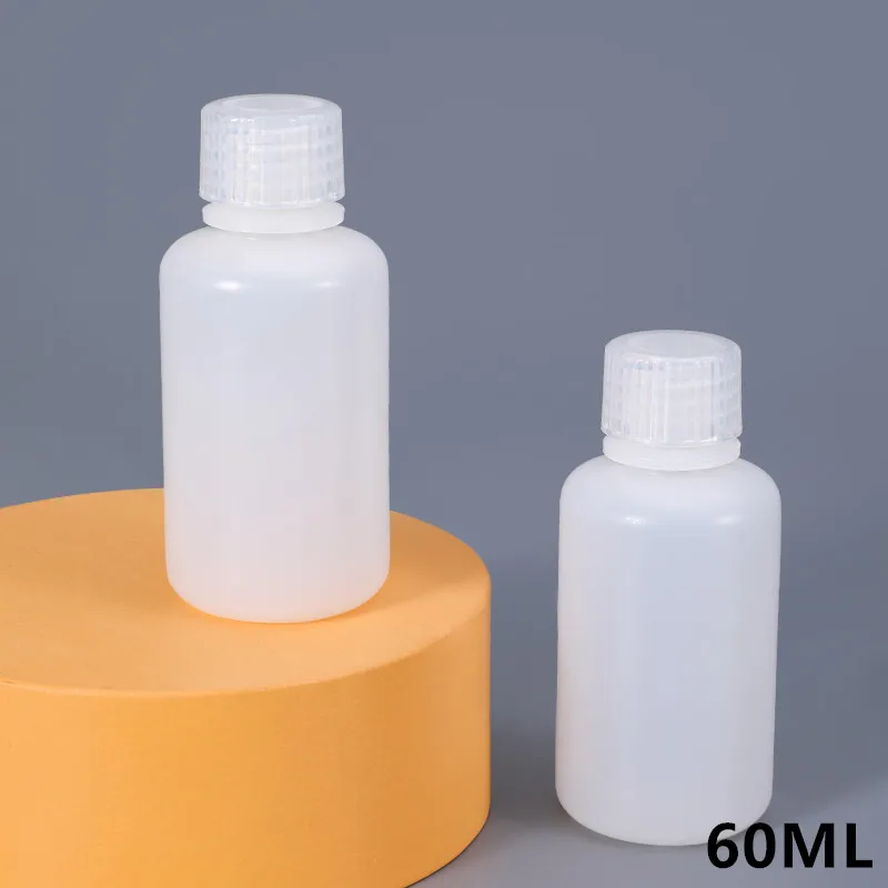 50PCS 60ML Round Plastic Bottle Empty Small Mouth Refillable Storage Container for Liquid Lotion Shampoo