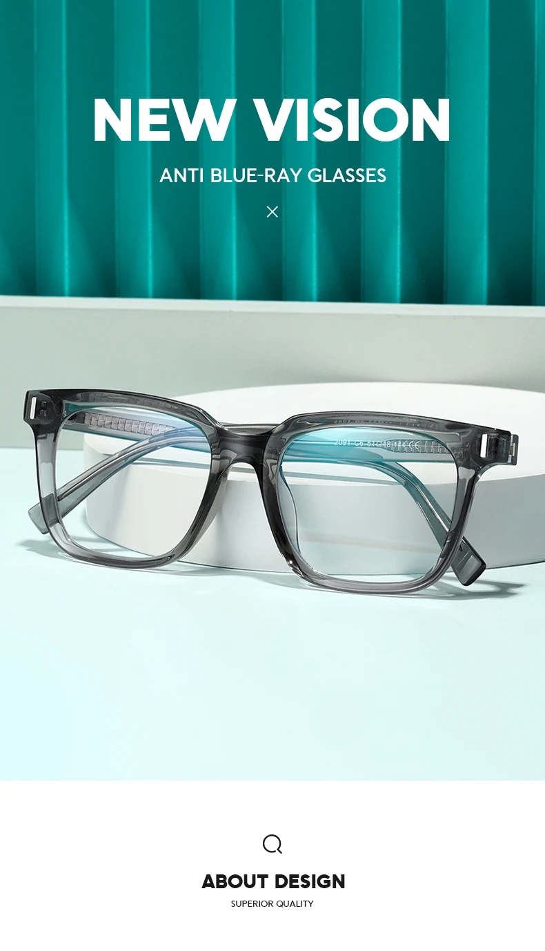 TR90 Blue Light Blocking Men's Square Glasses Radiation Protection Eyeglasses Women Transparent Fashion Eyewear