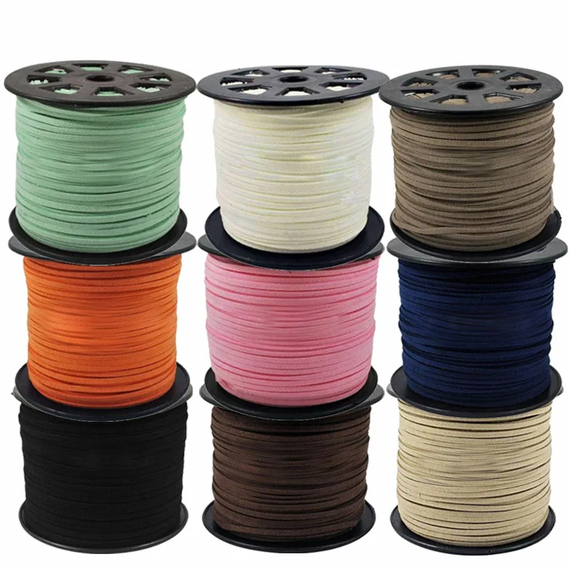 

100 Yard/Roll 4mm/5mm Korean Leather Faux Suede Lace Cord String Rope Thread DIY Bracelet Necklace Findings DIY Beading