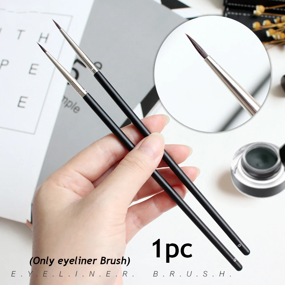 1PC Fashion Women Beauty Mink Hair Black Fine Eyeliner Brush Eyebrow Cream Brush Eyeliner Pen Cosmetic Brushes Eyes Makeup Tools