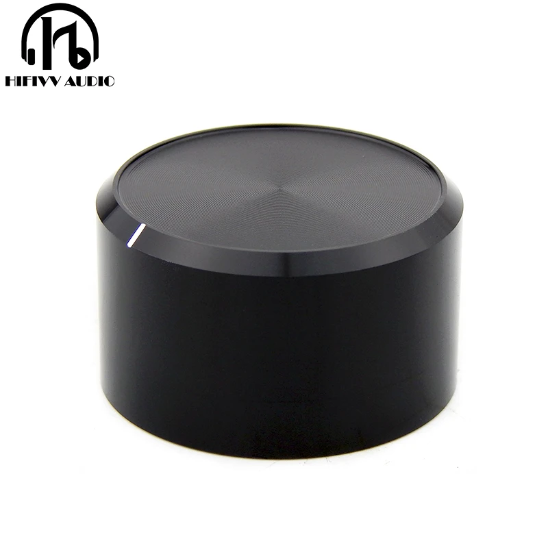 Aluminiowa gałka regulacji głośności, średnica 38mm, wysokość 22mm, 1 sztuka, zamiennik audio HIFI do wzmacniacza, potencjometr z otworem 6mm, mocowanie śrubowe.