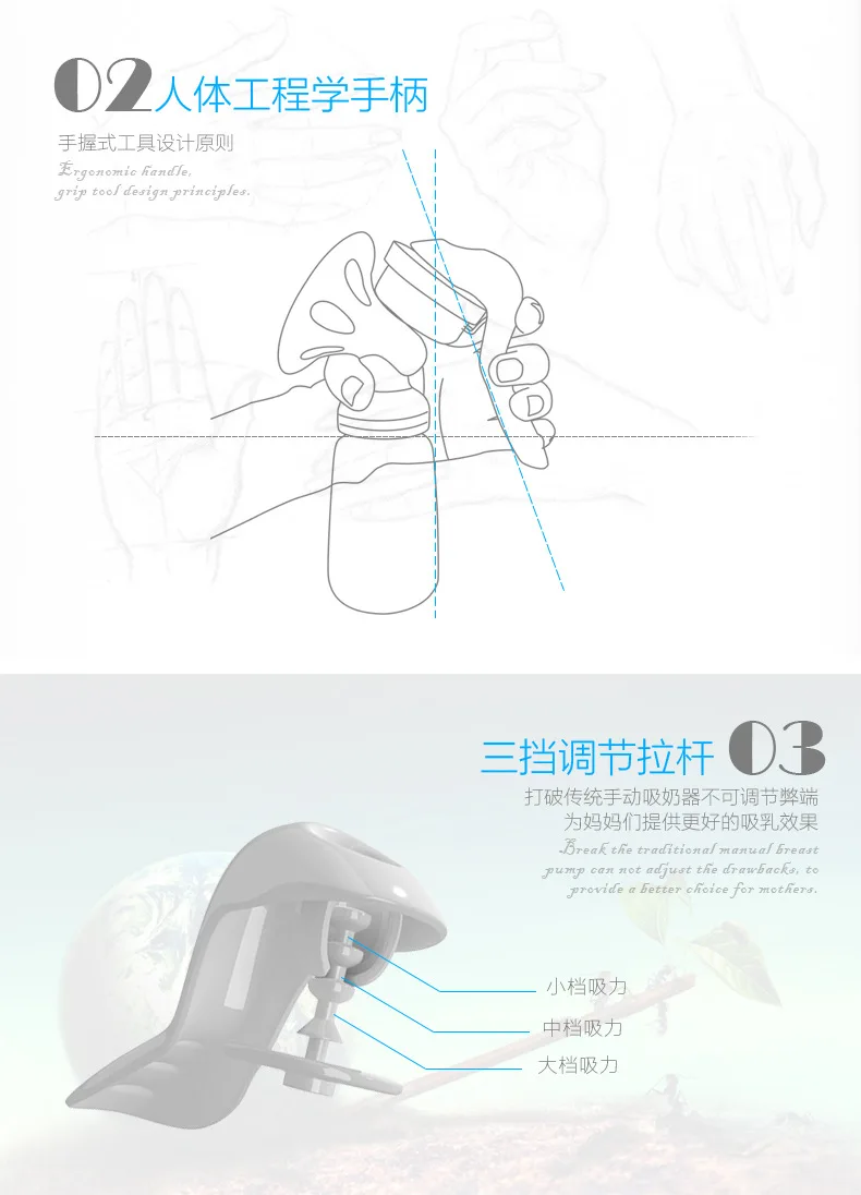 Real Bubee Manual breast pump suction large Maternal products milking device  pullout  lactation  prolactin  manual sucker