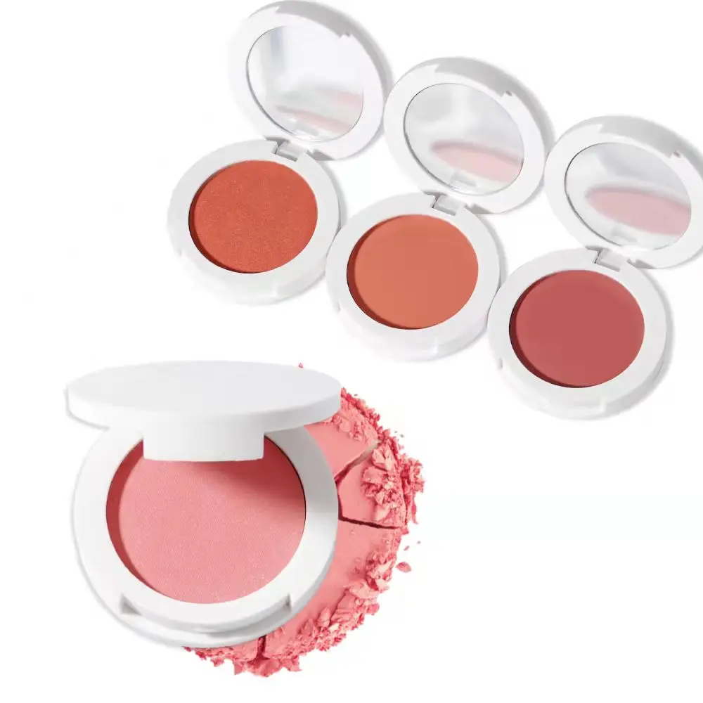 5pcs Free Print Logo Face Blush Palette Natural Pink Cheek Waterproof Silky Orange Powder Blusher Wholesale Beauty Products