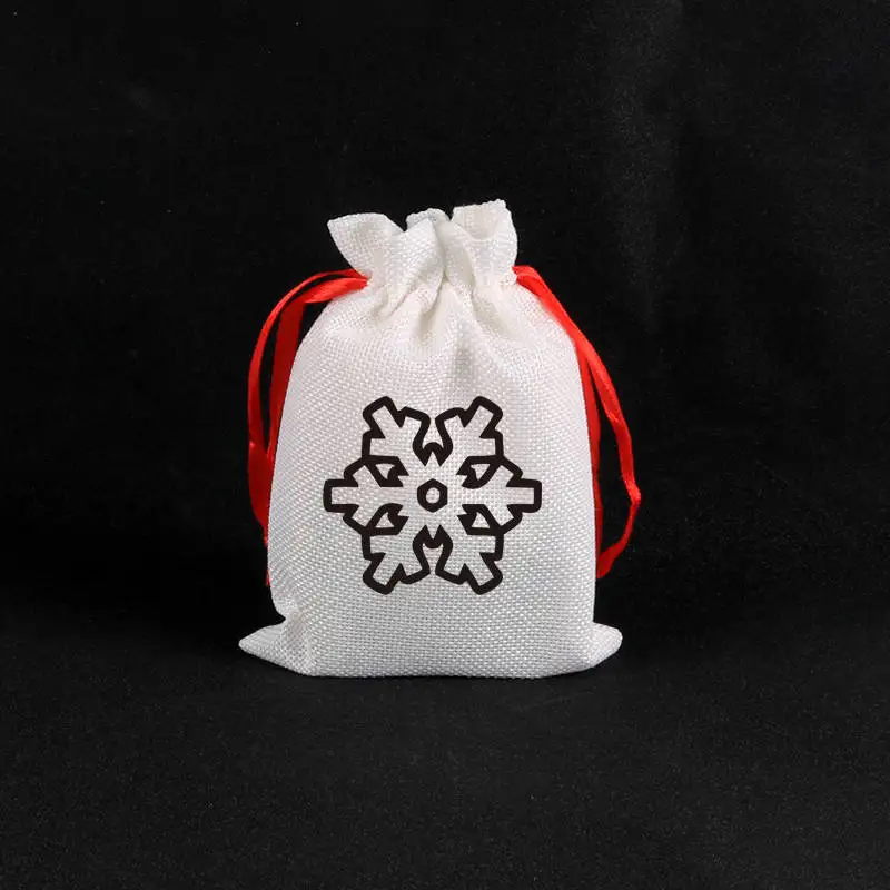 4Pcs/Lot White Jute Bags 10x14cm 13x18cm Linen Storage Bags Christmas Drawstring Gift Bag Jewelry Candy Boutique Packaging Bags