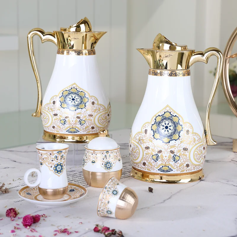 Ámbar-vajilla de porcelana de alta calidad con patrón elegante, nuevo diseño, juego de termo tipo elegante