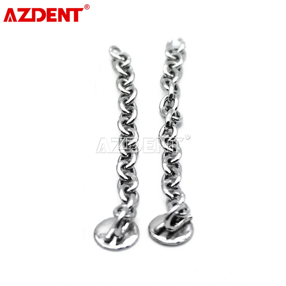 2 Teile/paket AZDENT Dental Kieferorthopädische Traktion Taste Kette Runde Basis Goldene Silber – Detail 3