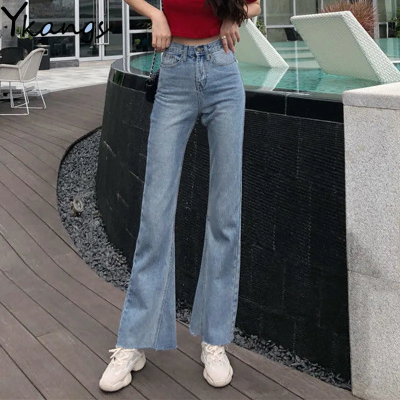 

Vintage High Waist Flare Mom Jeans Women Boyfriend Bell Bottom Denim Pants Female Casual Wide Leg Push up hip Jeans Streetwear