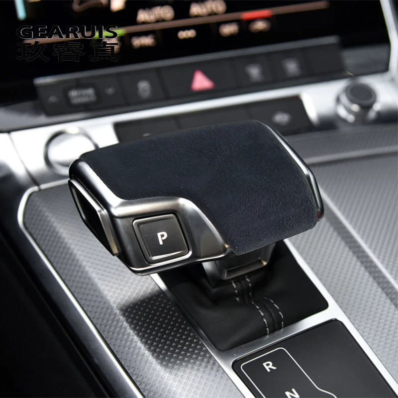 

Car Styling Suede leather Interior Gear Shifter Covers Protector Trim decoration Auto Stickers For Audi A6 C8 A7 accessories