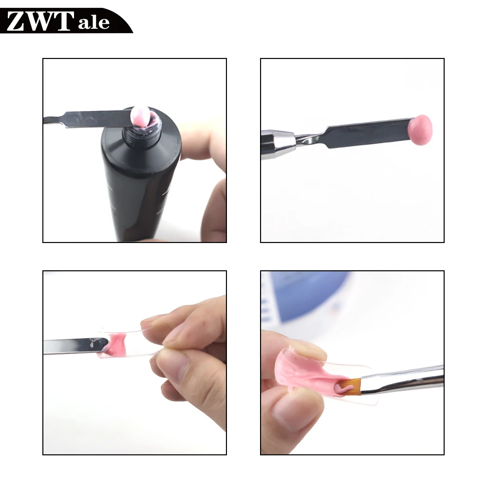 Rosemary Dual Head Nail Art Acrylic UV Poly Nail GEL Extension Builder Drawing Pen Brush Removal Spatula Stick Manicure Tool