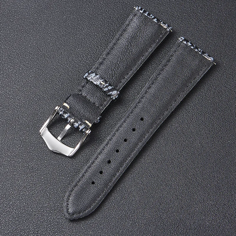 High-quality Leather Watchbands22mm 20mm 21mm 19mm 18mm New Design Shark Pattern strap With Quick Release Spring bar UTHAI F19