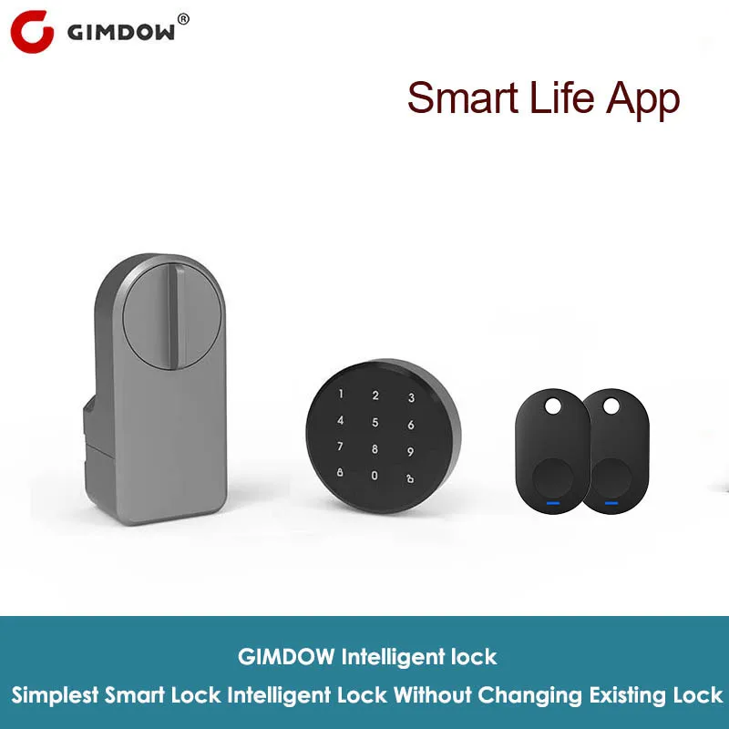 GIMDOW Gerbang Kompatibel Bluetooth TUYA Kata Sandi Pintu Pintar Apartemen Hotel Elektrik untuk Keamanan Loker Digital dengan Kunci Pintar