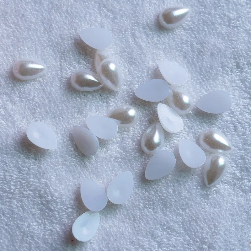 4 * 6mm 400PCS/lot  white Half water droplets pearl DIY Jewelry wedding decoration