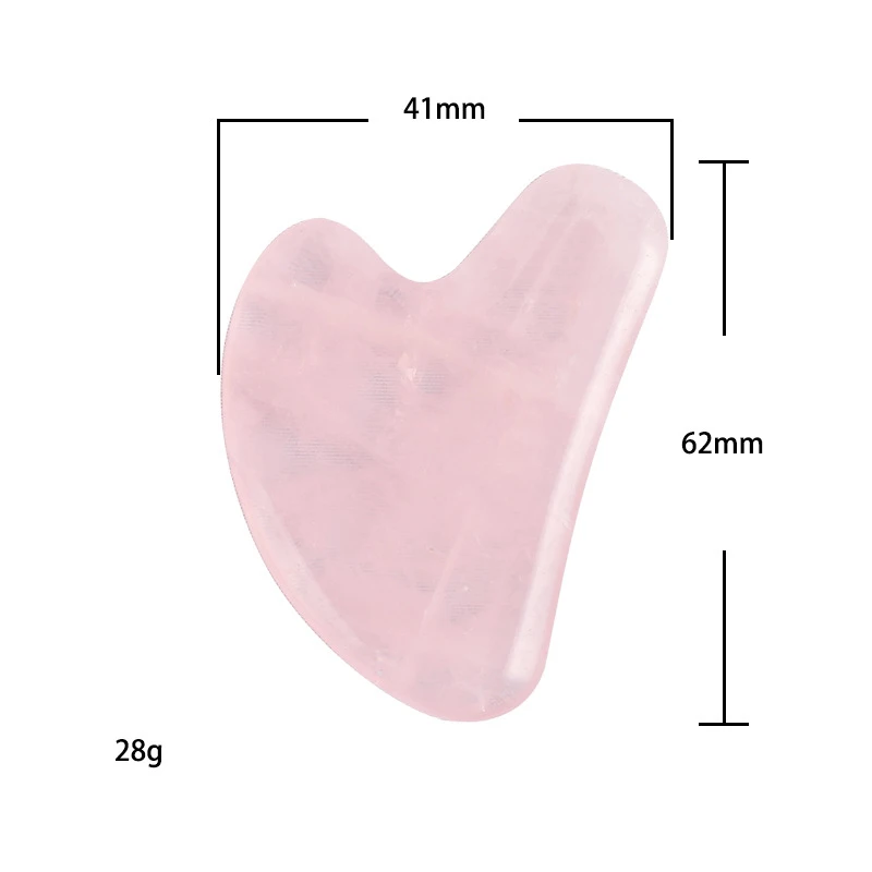 1 pz giada naturale Gua Sha raschietto bordo massaggio quarzo rosa giada pietra Guasha per viso collo pelle Lifting rimozione rughe