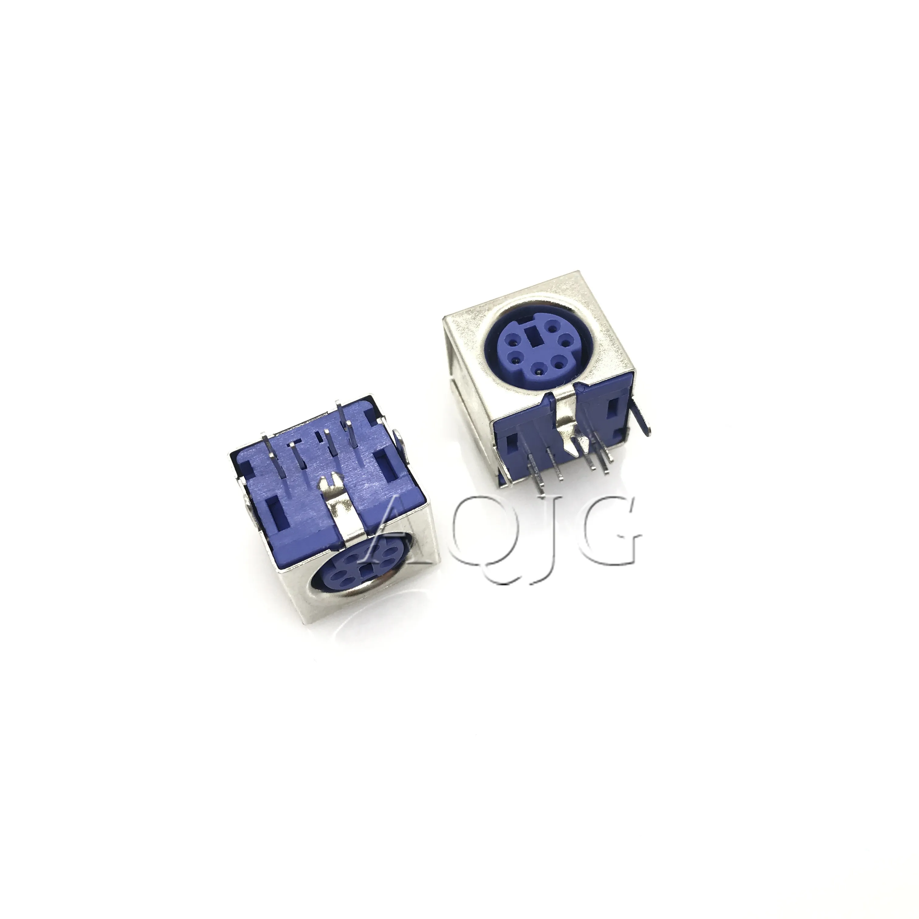 10Pcs Sample  Purple 6 Pins PS/2 PS 2 Female Socket Jack Connector On PCB