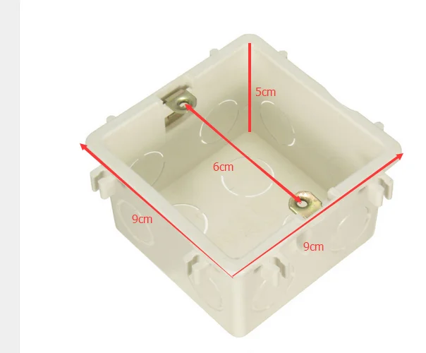 86*86mm Cassette Universal White Wall Mounting Box for Wall Switch and Plastic Enclosure Socket Back Box Outlet 86mm