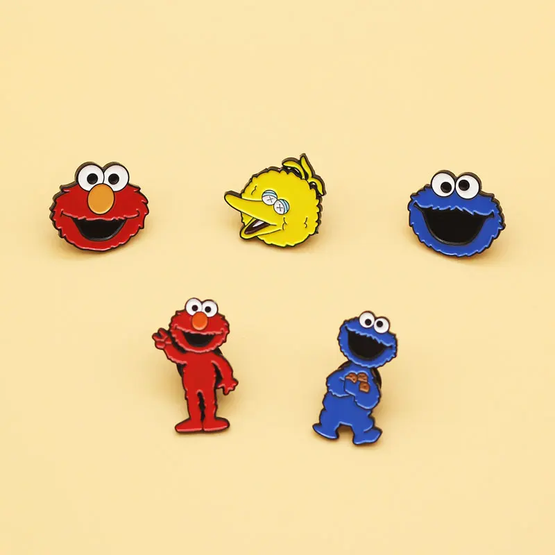 Sesame Street brooch and enamel pins Men and women fashion jewelry gifts anime movie novel lapel badges