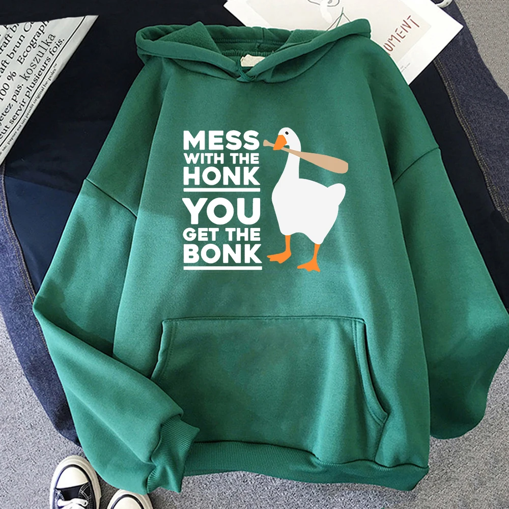 Mess with The Honk Hoodies Graphic Sweatshirts Male Hoodie Hot Cartoon Murder Goose Kawaii Harajuku Oversized Men Aesthetic Tops