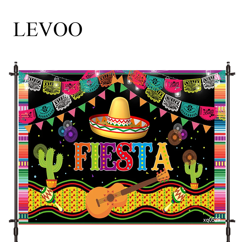 LEVOO Photography Backdrop Mexico Festival Guitar Celebrate Fiesta Backdrop Photocall Photobooth Studio Shoot Fabric