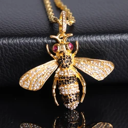 2025 Classic Cute Bee Pendant Necklace Fashion Men Hip Hop Style Chain HoneyBee Necklace For Women Friend Best Gift
