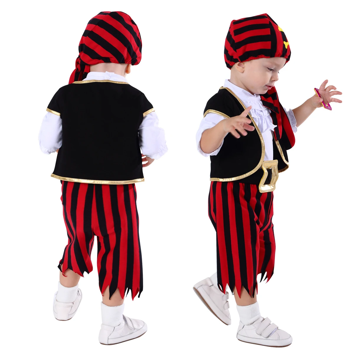 Baby Boys Pirate Costume Romper Infant Captain Cosplay Jumpsuit Newborn Carnival Outfit New Year Playsuit For Bebe Ropa Clothes