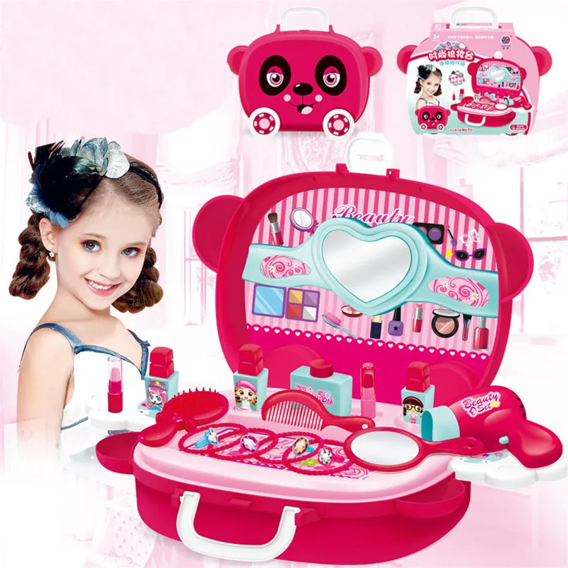 Bambini Simulazione Make Up Giochi Giocattolo Set di Cosmetici Giochi Di Imitazione di Trucco di Bellezza Della Principessa di Parrucchiere Giocattoli Per La Ragazza Lo Sviluppo di Gioco