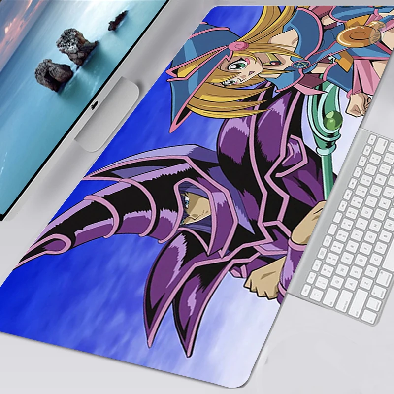 Mouse Pad 900x400mm Anime YuGiOh Dark Magician Girl Mousepad HD Printing Computer Gamers Locking Lock Edge Keyboard PC Desk Pad