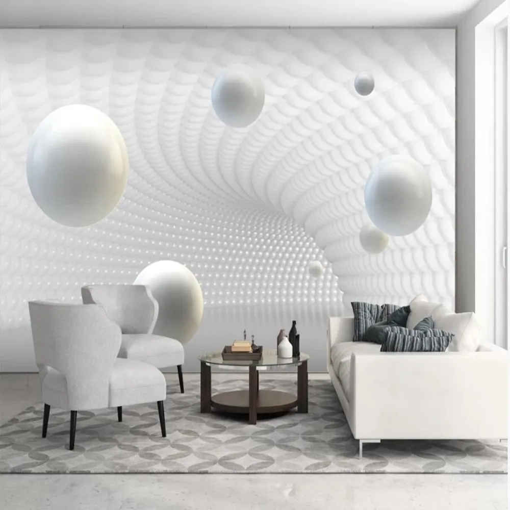 milofi custom 3D abstract tunnel space ball TV background wallpaper mural