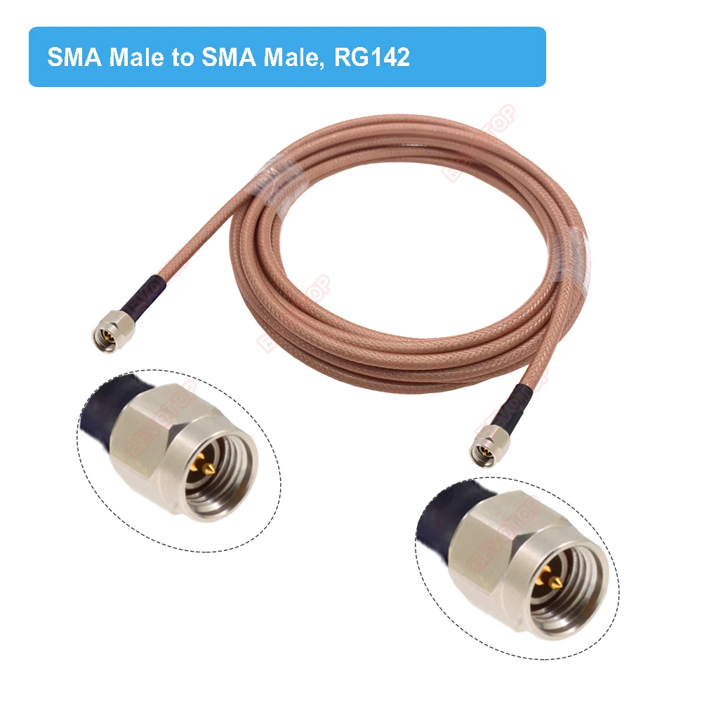 RG142 Cable SMA Male to SM Male Quick Plug High Quality High Frequency Double Shielded RG-142 6GHZ Test Cable RF Coaxial Pigtail