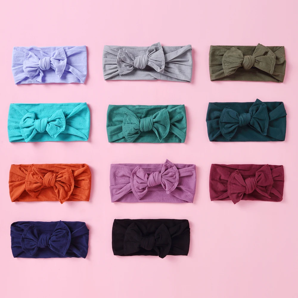 

35pc/lot 2020 New Baby Nylon Knotted Headbands Girls Hair Bows Head Wraps Infants Toddlers Hairbands Infant Hair Accessories