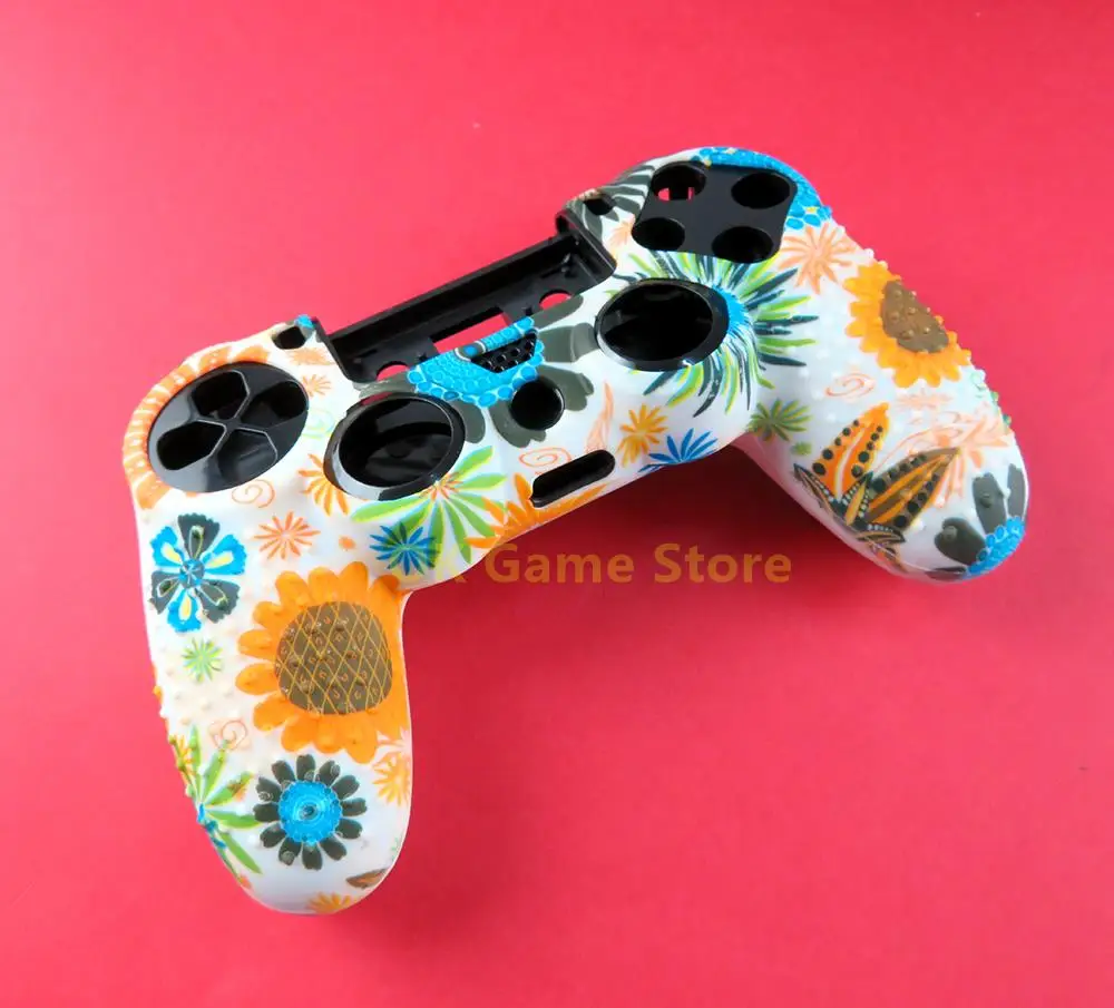 1pc Soft Silicone Gel Rubber Case Cover For SONY Playstation 4 PS4 Controller Graffiti Protection Case For PS4 Pro Slim Gamepad