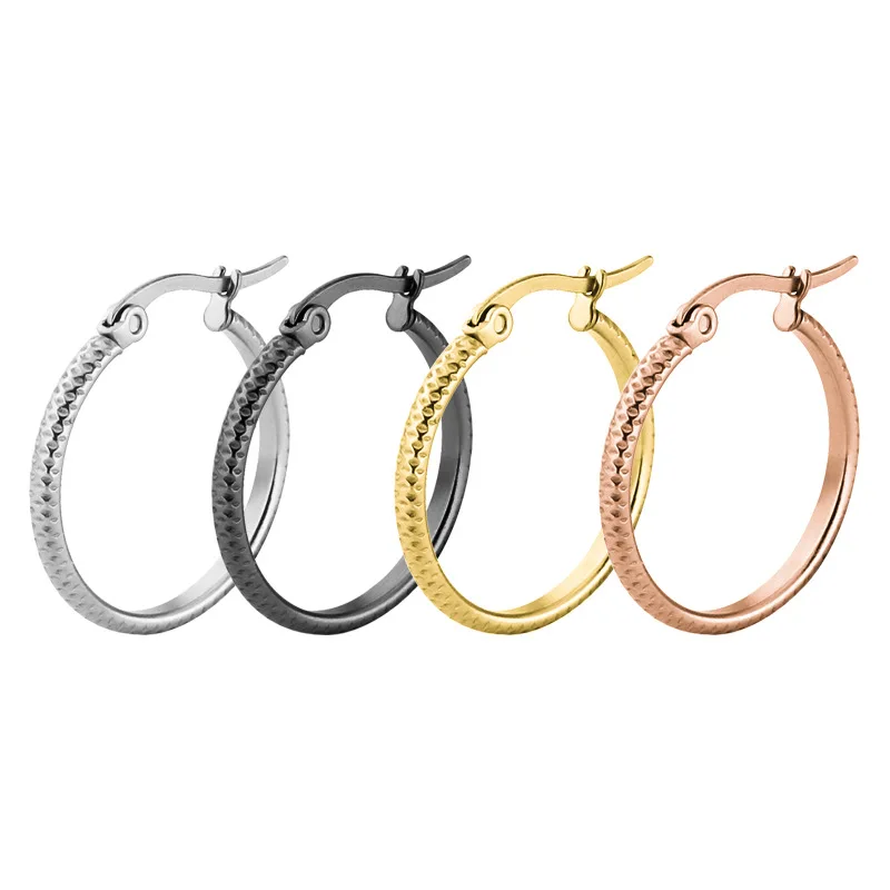 AsJerlya Gold Silver Black Color Hoop Earrings Simple Round Hollow Fashion Personalized Ear Jewelry Gift For Wedding Party Kupe