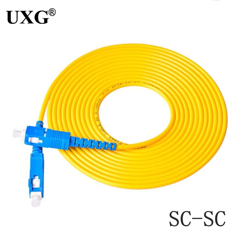 SC to SC Fiber Patch Cord Jumper Cable SM Simplex Single 3.0mm Mode Optic LC ST FC Cable for Network 3m 5m 10m 20m 30m 50m 60M