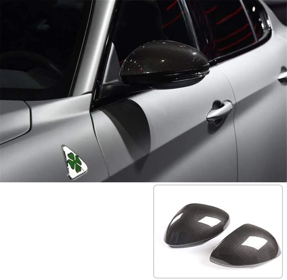 

For Alfa Romeo Giulia 2017-2020 Outside Side Mirror Cap Cover Trim Sticker-ons Car Exterior Mirror Accessories ABS Plastic