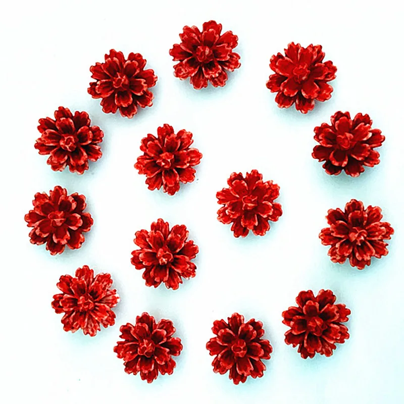 

100 pcs. Red DlY resin rose flower flatback appliques for phone / wedding / craft