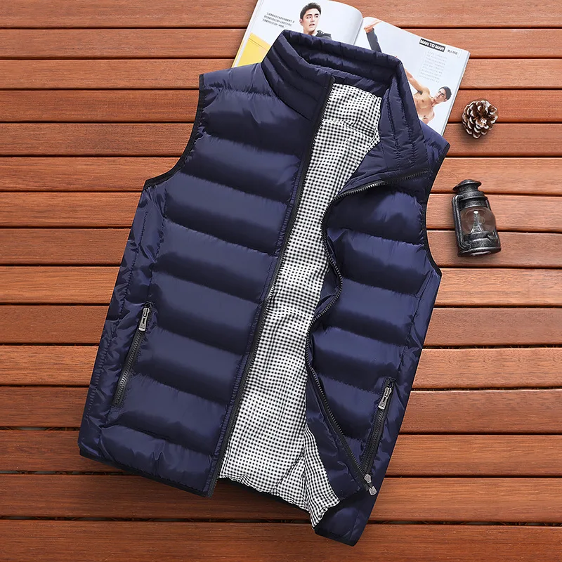 Brand Clothing Vest Jacket Mens New Autumn Warm Sleeveless Jacket Male Winter Casual Waistcoat Men Vest Plus Size Veste Homme