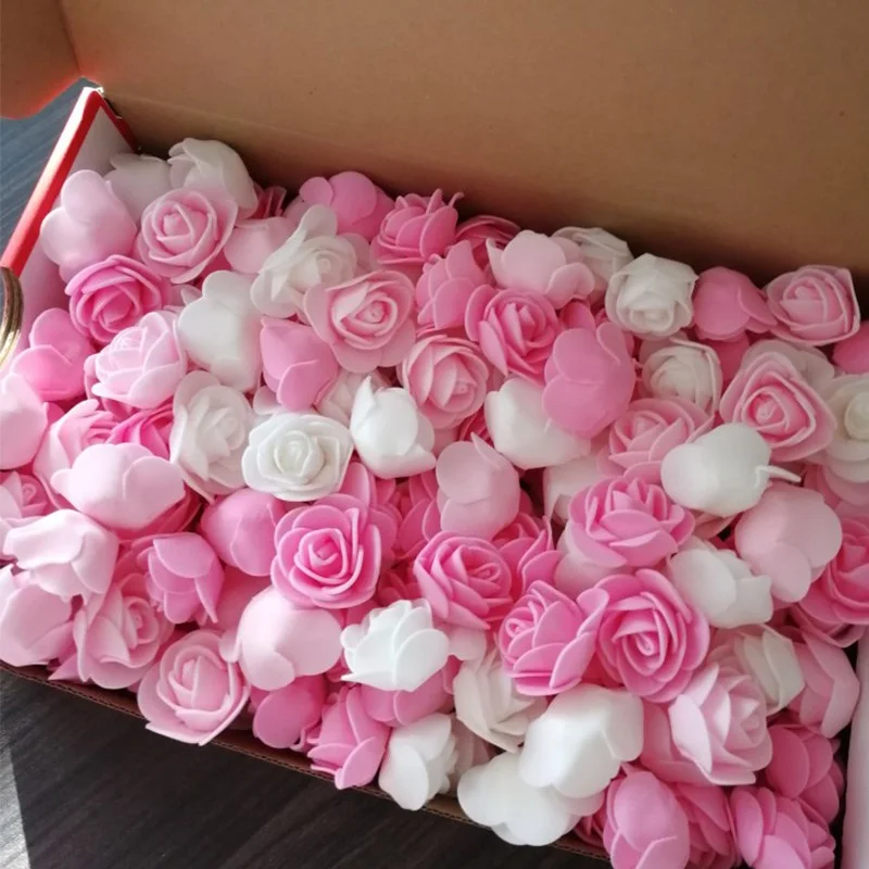 100ks 3cm pěna mini roses umělý květin pro svatební ozdoba večírek DIY ruční teddy medvěd řemesel domácí sad zásoby 8