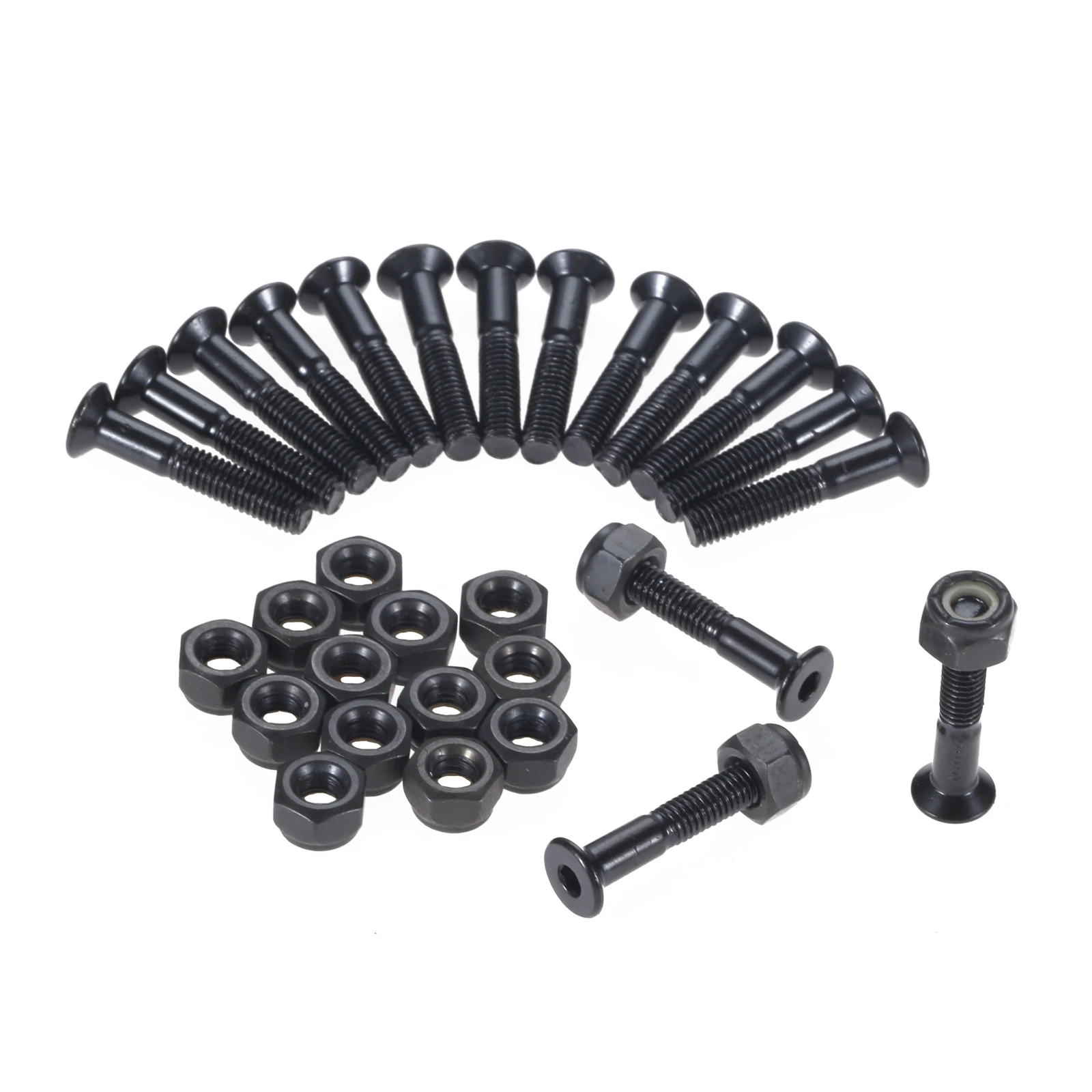 Tornillos de acero al carbono para monopatín, Tuercas para monopatín de tabla larga, juego de herramientas de repuesto de puente, tornillos de uñas,