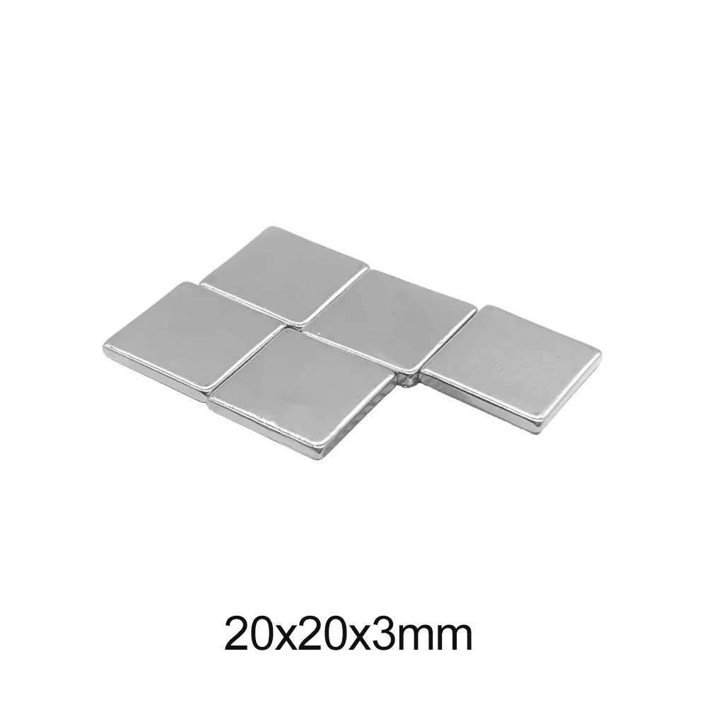 5/10/20/30/50PCS 20x20x3 Quadrate Permanent Magneten N35 Block neodym Magnet 20x20x3mm Starken Magnet Magnet 20*20*3