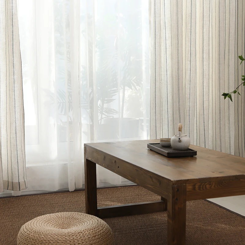 Linen cotton stripe curtain For Living Room Linen bedroom curtain Window Drapes For Bedroom Kitchen curtains kids curtains